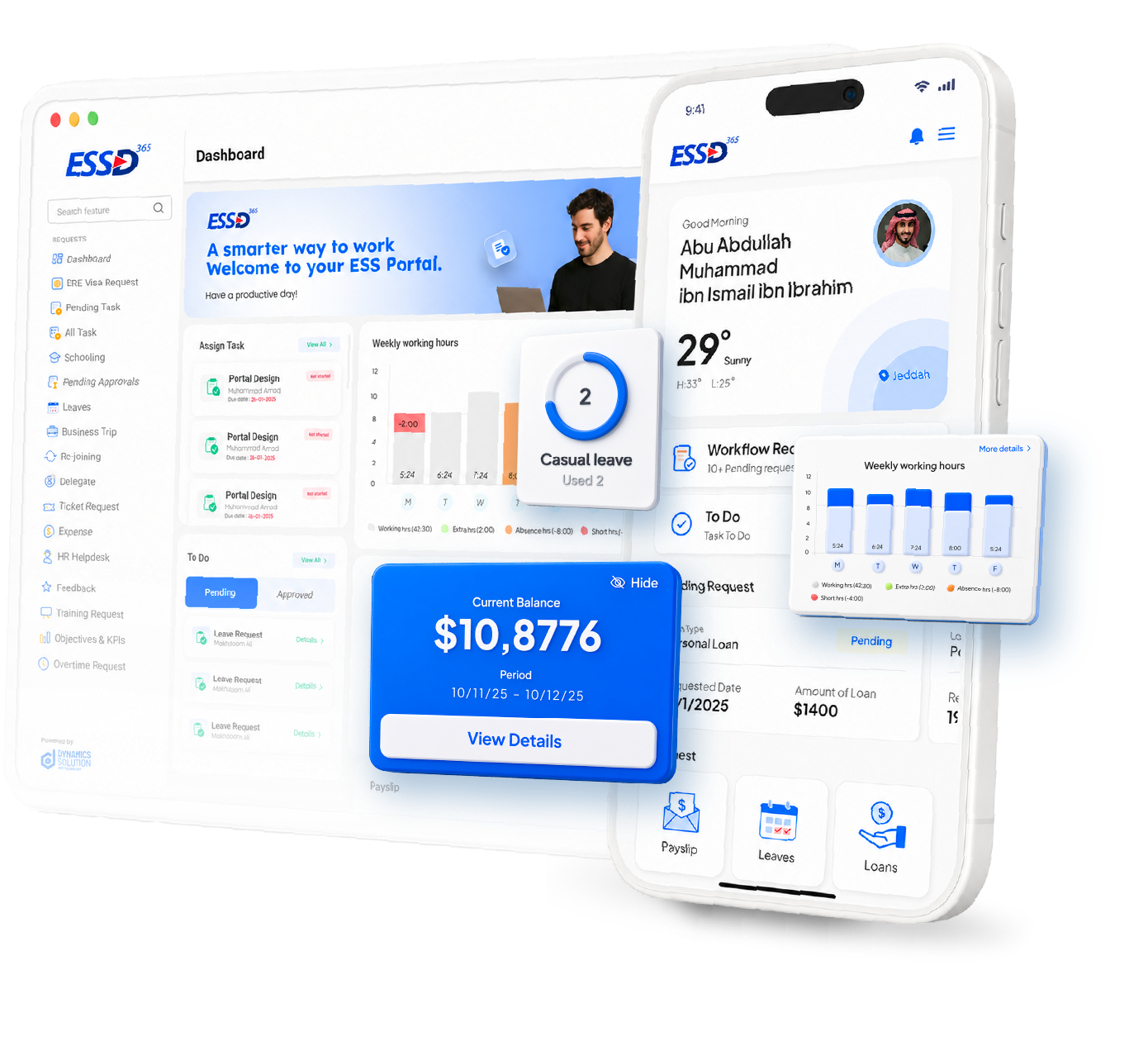 ESSD 365 web and mobile employee self-service application
